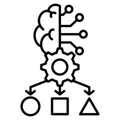 Obraz premium Machine learning algorithms icon