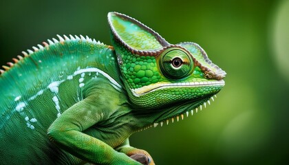 Obraz premium playful chameleon with green tones and joy