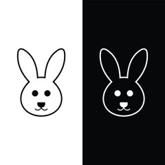 Bunny Head Logo Abstract Icon Design Vector Template