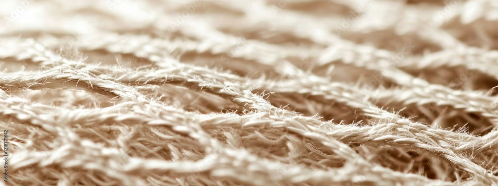 Aufkleber close-up view of natural fibers woven together in a loose network creating a textured background
