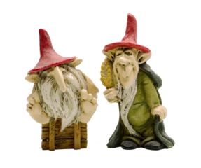 Figuras de enanos del bosque. . Fondo transparente