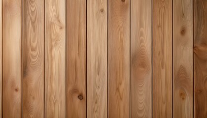 Naklejka premium close up of a light brown wood plank wall with vertical grain