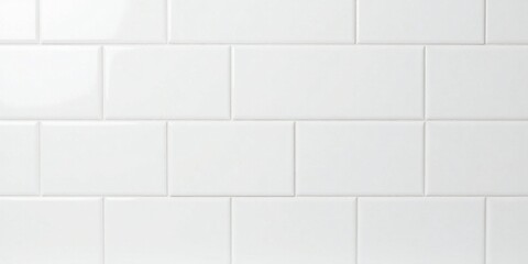 Fototapeta premium Clean White Rectangular Tiles Wall Surface Texture Background