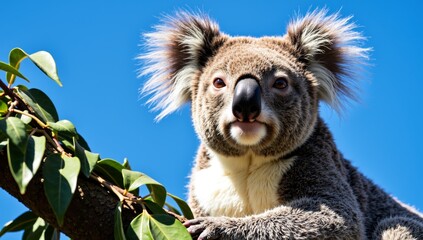 Obraz premium Koala on eucalyptus branch wildlife photography
