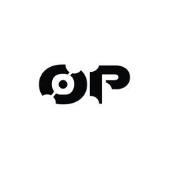OP monogram logo design letter text name symbol monochrome logotype alphabet character simple logo