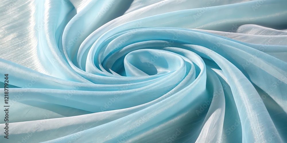 Poster abstract swirling blue fabric texture with smooth and flowing patterns wallpaper background