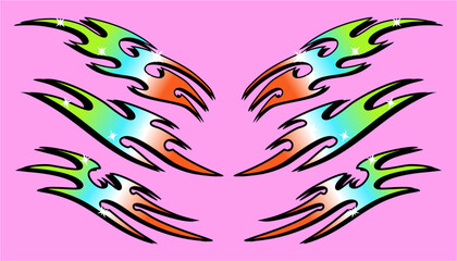 Colorful Tribal livery set for drift car or racing car, classic jdm tribal livery design for drift cars © Neocozmo Graphic