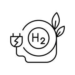 Green hydrogen line black icon. Sign for web page, mobile app,
