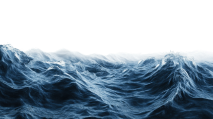Ocean sea waves on transparent background
