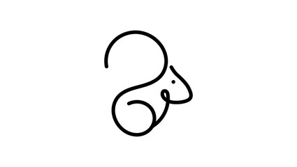 Squirrel Logo, black isolated silhouette