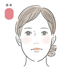 面長の顔でメイクをした女性