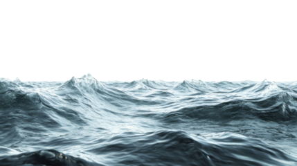 Ocean sea waves on transparent background