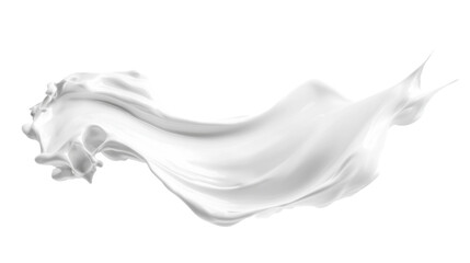 Whipped white cream on transparent background