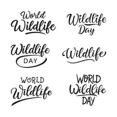 World Wildlife Day With Typography silhouette illustration.