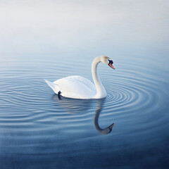 Obraz premium Serene Swan on Calm Water 