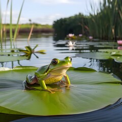frog in the pond