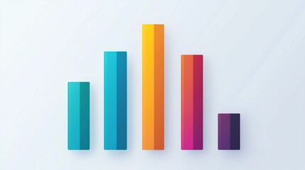 Colorful bar graph showing growth and decline.