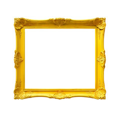 isolated modern yellow empty picture frame