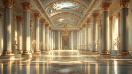 Obraz premium Luxury hall neoclassical columns palace design high resolution image