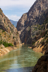 A view of a valley near Erzincan. Stone tunnels region.