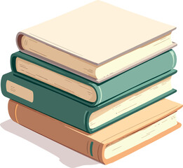 Stack of books forming a tower of knowledge