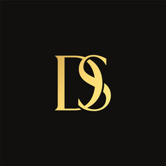 Luxury vector letter DS logo design concept
