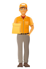 delivery young man courier service vector illustration isolated on white background