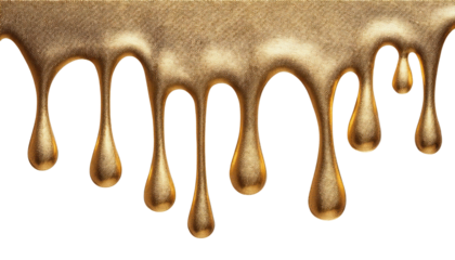 A visually striking image of golden liquid dripping elegantly.
