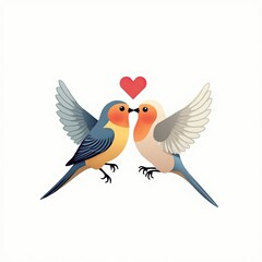 Obraz premium An isometric depiction of lovebirds