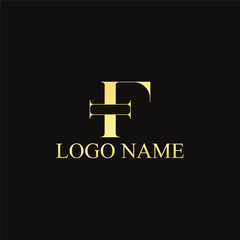 Vector letter TF logo design with luxury and premium concept