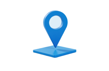 the icon for the geolocation image is blue on a white background with space for text