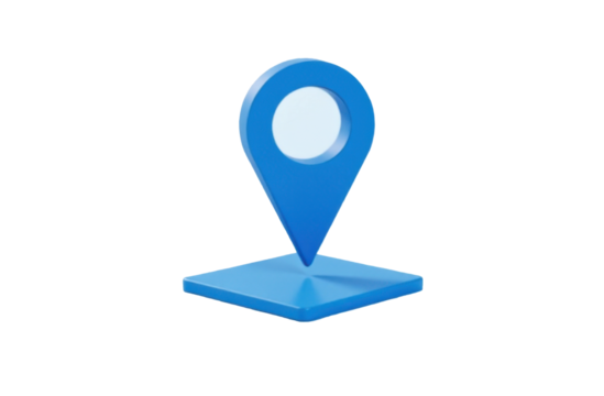 the icon for the geolocation image is blue on a white background with space for text