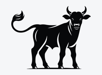 Black Calf Vector Illustration - Young Animal Symbolism