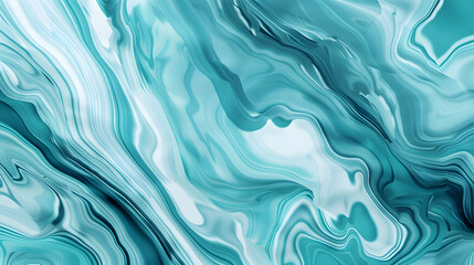 Obraz premium Beautiful abstract marble pattern with aqua hues, generative ai