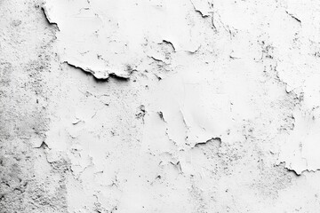 Fototapeta premium Textured white wall with peeling paint creates a rustic atmosphere in an indoor space