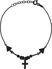 necklace made silhouette in vector