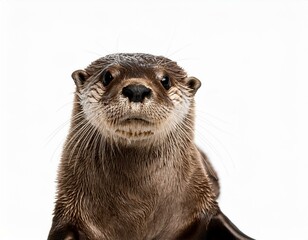 Fototapeta premium sea otter isolated on white background