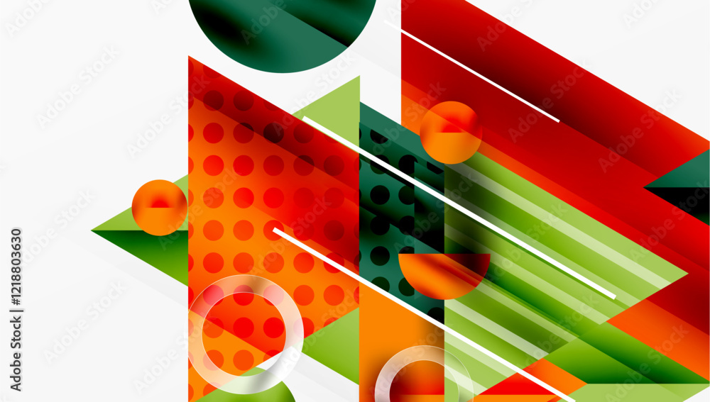 Poster Sleek abstract background - layered triangles with vibrant gradient tones. Semi-transparent shapes add depth and contemporary aesthetic
