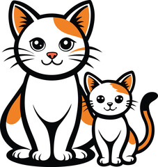 Obraz premium Cat and Kitten