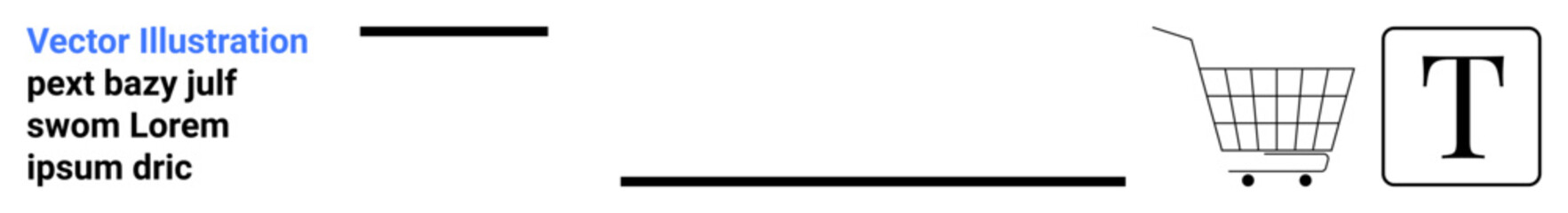 Shopping cart icon and text block for e-commerce and content creation. Ideal for online shopping, digital marketing, product listings, e-commerce websites, content development, retail graphics, web