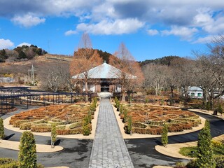 冬の中之条ガーデンズの風景　ノットガーデン