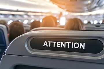 Attention button visible in airplane seating area