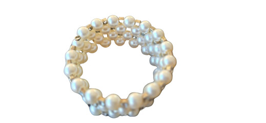 Bracelet with glittering Pearls PNG Isolated on White Background