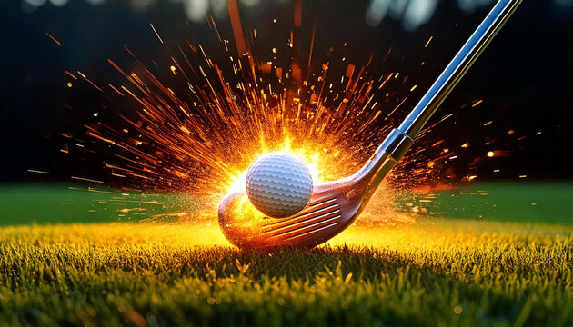 Explosive Precision Golf Swing Impact in Action