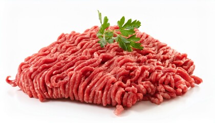 minced beef meat isolated on white background