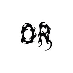 OR monogram logo design letter text name symbol monochrome logotype alphabet character simple logo
