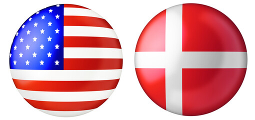 flags of  USA and Denmark © janvier