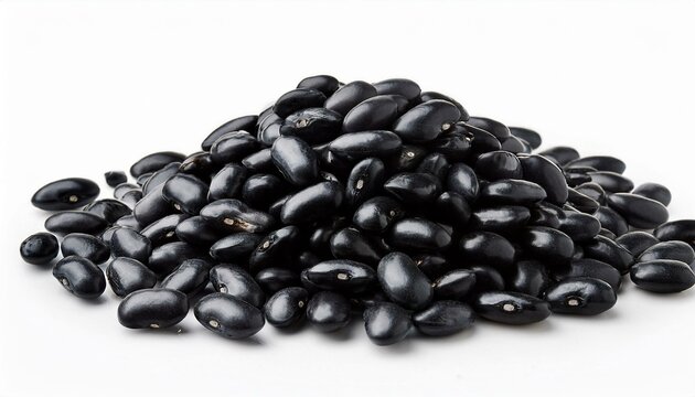 black beans isolated on white background
