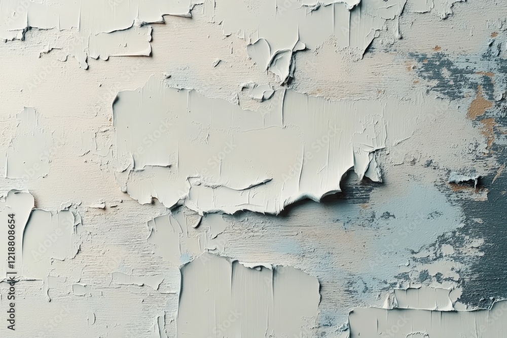 Poster textured wall with peeling paint in soft pastel colors creating an abstract art effect