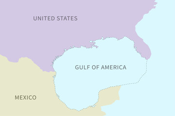Obraz premium continent map vector Gulf of Mexico renamed as Gulf of America cartography conceptual 